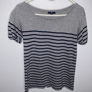 GAP Gray And Black Striped Top